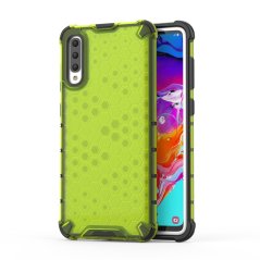 Tvrdený kryt pre Samsung Galaxy A70 - HONEYCOMB zelený