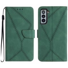 STITCHING Knižkové puzdro pre Samsung Galaxy S22 5G - zelené