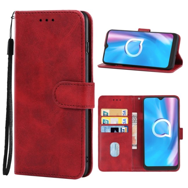 9D SKLO + PÚZDRO 2v1 pre Alcatel 1SE 2020 - Knížkove Solid červené