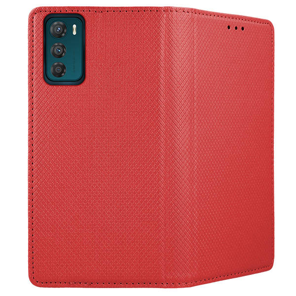 9D SKLO + PUZDRO 2v1 pre Motorola Moto G42 - Knižkové Smart Magnet červené