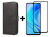 SKLO + PUZDRO 2v1 pre Huawei Nova Y70 - Peňaženkové puzdro BUCKLE čierne