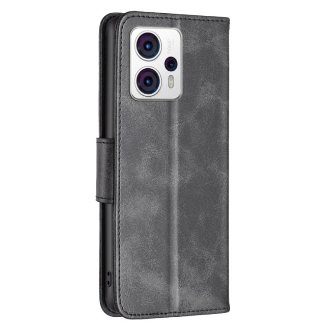 9D SKLO + PUZDRO 2v1 pre Motorola Moto G53 5G - Knižkové LEATHER čierne