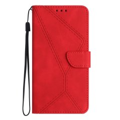 STITCHING Knižkové puzdro pre Samsung Galaxy A12 - červené
