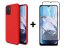 9D SKLO + PUZDRO 2v1 pre Motorola Moto E22 / E22i - Silikónové červené