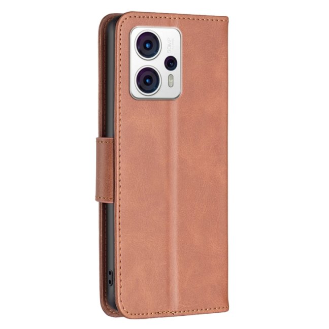 9D SKLO + PUZDRO 2v1 pre Motorola Moto G53 5G - Knižkové LEATHER hnedé