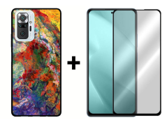 9D SKLO + PUZDRO 2v1 pre Xiaomi Redmi Note 10 Pro - Pattern 009