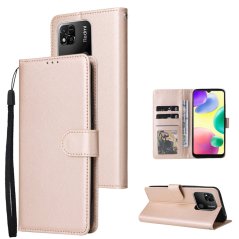 SOLID Knižkové puzdro pre Xiaomi Redmi 10C - zlaté