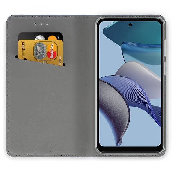 9D SKLO + PUZDRO 2v1 pre Motorola Moto G53 5G - Knižkové SMART MAGNETIC bordové
