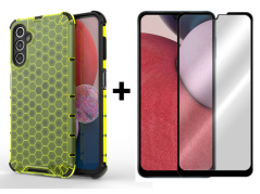 SKLO + PUZDRO 2v1 pre Samsung Galaxy A14 4G / A14 5G - HONEYCOMB zelené
