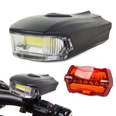 Led svetlá na bicykli cob 5w predné zadné svetlá