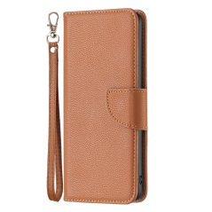 LAMBSKIN Knižkové puzdro pre Xiaomi Redmi 10C - hnedé