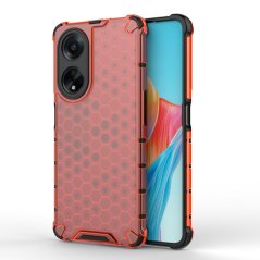 Zadný ochranný kryt pre Oppo A98 5G - Tvrdený HONEYCOMB červený