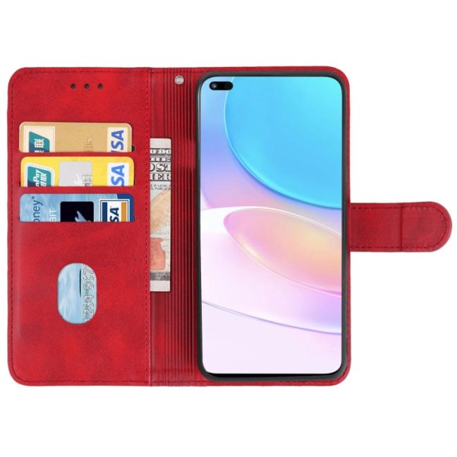 9D SKLO + PÚZDRO 2v1 pre Huawei Nova 8i / Honor 50 Lite - Solid červené