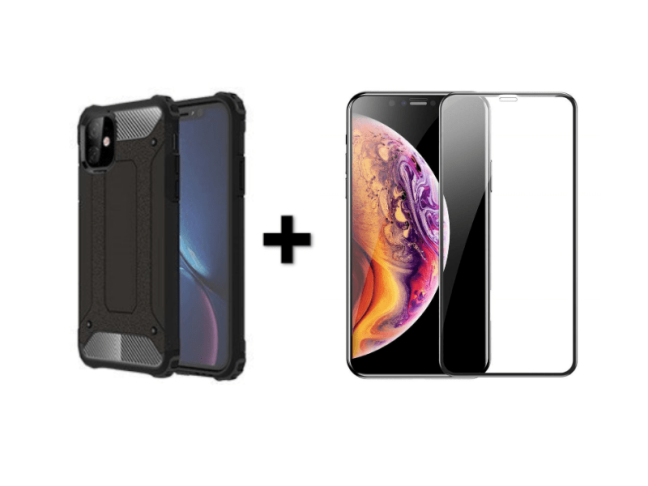 9D SKLO + KRYT 2v1 pre Apple iPhone 11 Armor čierne