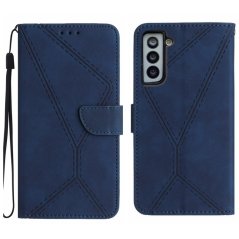 STITCHING Knižkové puzdro pre Samsung Galaxy S22 5G - modré