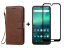 9D SKLO + PÚZDRO 2v1 pre Nokia 1.3 - Knižkové puzdro Solid hnedé
