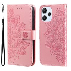 FLOWER Knižkové puzdro pre Xiaomi Redmi 12 - ružové