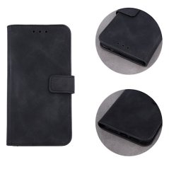 SKLO + PUZDRO 2v1 pre Xiaomi Redmi 12C - Knižkové puzdro Velvet čierne