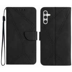 STITCHING Knižkové puzdro pre Samsung Galaxy A13 5G / A04s - čierne