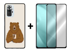 9D SKLO + PUZDRO 2v1 pre Xiaomi Redmi Note 10 Pro - Pattern 007
