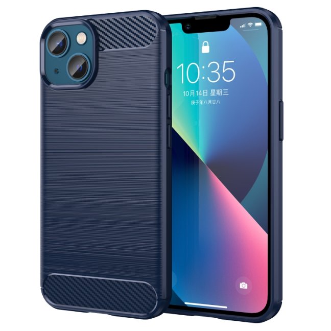 9D SKLO + PUZDRO 2v1 pre Apple iPhone 14 Plus - Silikónové carbon modré