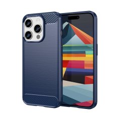 CARBON Zadný obal pre Apple iPhone 15 Pro - modrý