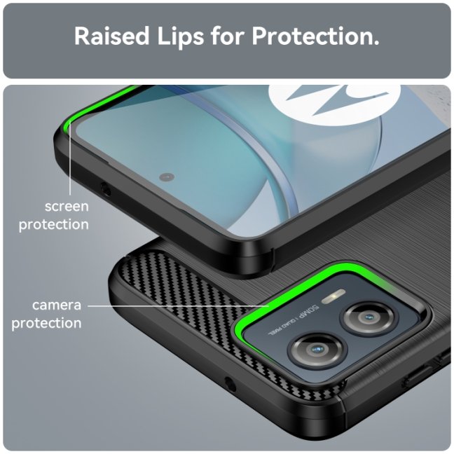 9D SKLO + PUZDRO 2v1 pre Motorola Moto G53 5G - Silikónové CARBON čierne