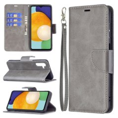 LAMBSKIN Knižkové puzdro pre Samsung Galaxy A13 5G / A04s - sivé