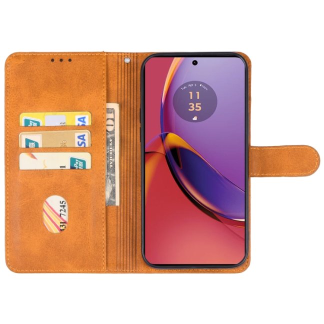 9D SKLO + PUZDRO 2v1 pre Motorola Moto G84 5G - Knižkové SOLID hnedé