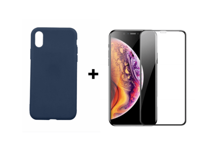 9D SKLO + KRYT 2v1 pre IPHONE XS MAX Blue