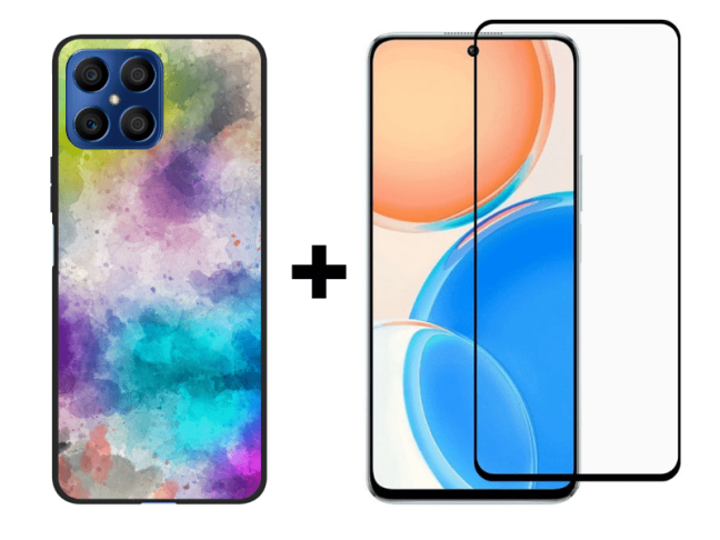 9D SKLO + KRYT 2v1 pre Honor X8 - Pattern 008