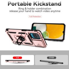 SLIDING Tvrdený kryt pre Samsung Galaxy A12 - ružový