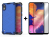SKLO + PUZDRO 2v1 pre Samsung Galaxy A10 - Tvrdené HONEYCOMB modré