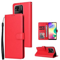SOLID Knižkové puzdro pre Xiaomi Redmi 10C - červené