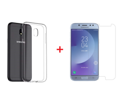 SKLO + PÚZDRO 2v1 pre SAMSUNG GALAXY J3 (2017) priesvitné