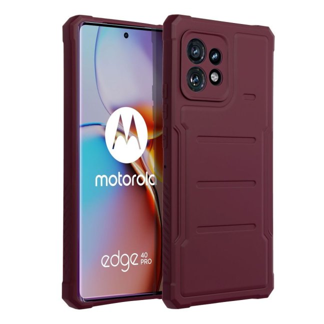 HEAVY DUTY Zadný kryt pre Motorola Moto Edge 40 Pro - bordový