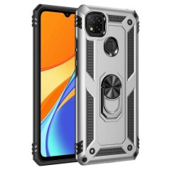 Tvrdený kryt pre Xiaomi Redmi 9C - Ring Armor sivé