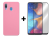 SKLO + KRYT 2v1 pre Samsung Galaxy A20e - Silikónový Zadný kryt MATT ružový