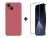 SKLO + PUZDRO 2v1 pre iPhone 15 - Silikónové červené