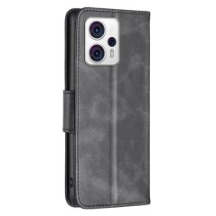 9D SKLO + PUZDRO 2v1 pre Motorola Moto G53 5G - Knižkové LEATHER čierne