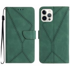 STITCHING Knižkové puzdro pre Apple iPhone 14 Pro - zelené