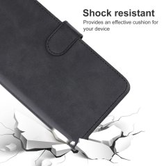 9D SKLO + PUZDRO 2v1 pre Motorola Moto G53 5G - Knižkové puzdro SOLID čierne