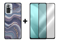 9D SKLO + PUZDRO 2v1 pre Xiaomi Redmi Note 10 Pro - Pattern 012