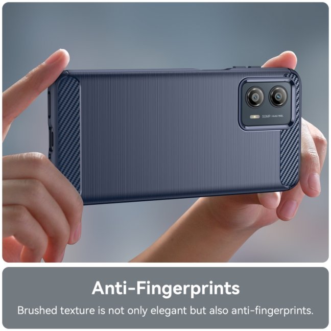 9D SKLO + PUZDRO 2v1 pre Motorola Moto G53 5G - Silikónové CARBON modré