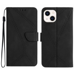 STITCHING Knižkové puzdro pre Apple iPhone 13 - čierne
