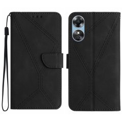 STITCHING Knižkové puzdro pre OPPO A17 - čierne