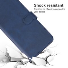 9D SKLO + PUZDRO 2v1 pre Motorola Moto G53 5G - Knižkové puzdro SOLID modré