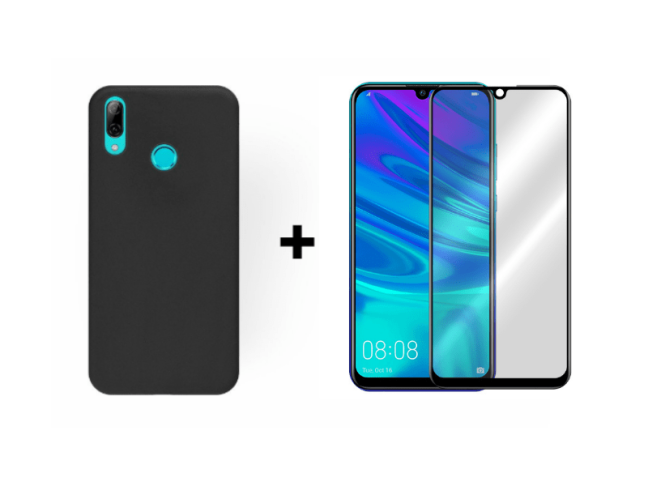 9D SKLO + PÚZDRO 2v1 pre HUAWEI P Smart (2019) / Honor 10 Lite Čierne